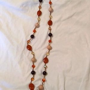 Long fall colors necklace